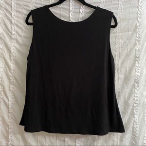Eileen Fisher black drape back tank sz L